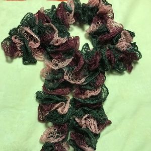 Handmade Pink and Gray Multicolored Sparkles Scarf